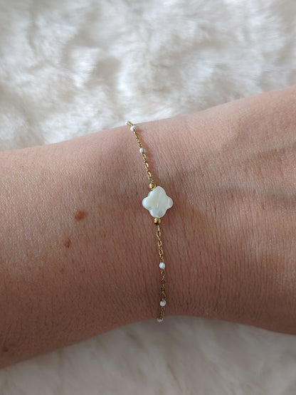 Bracelet Trefle Nacré