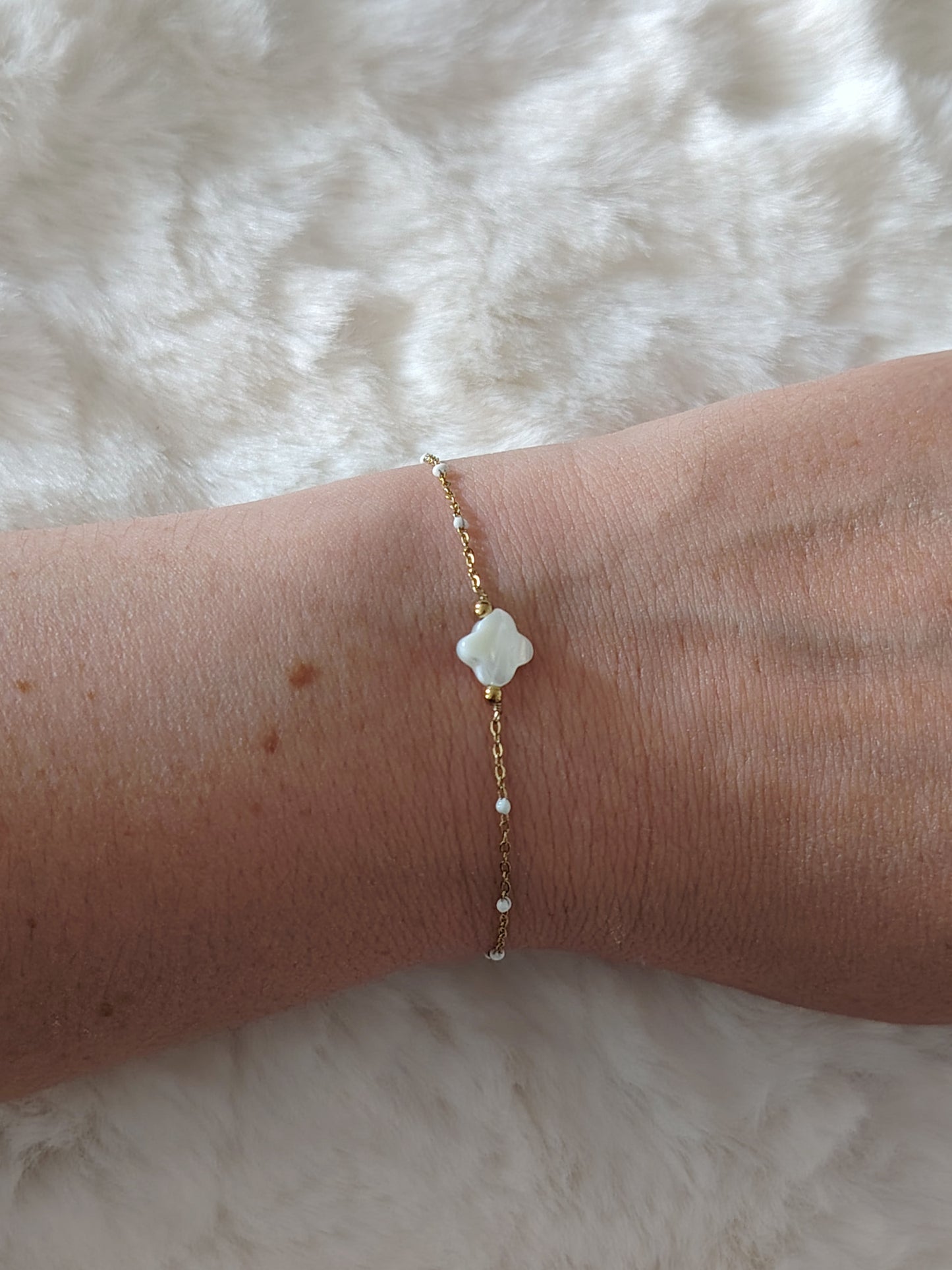 Bracelet Trefle Nacré