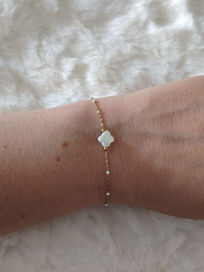 Bracelet Trefle Nacré