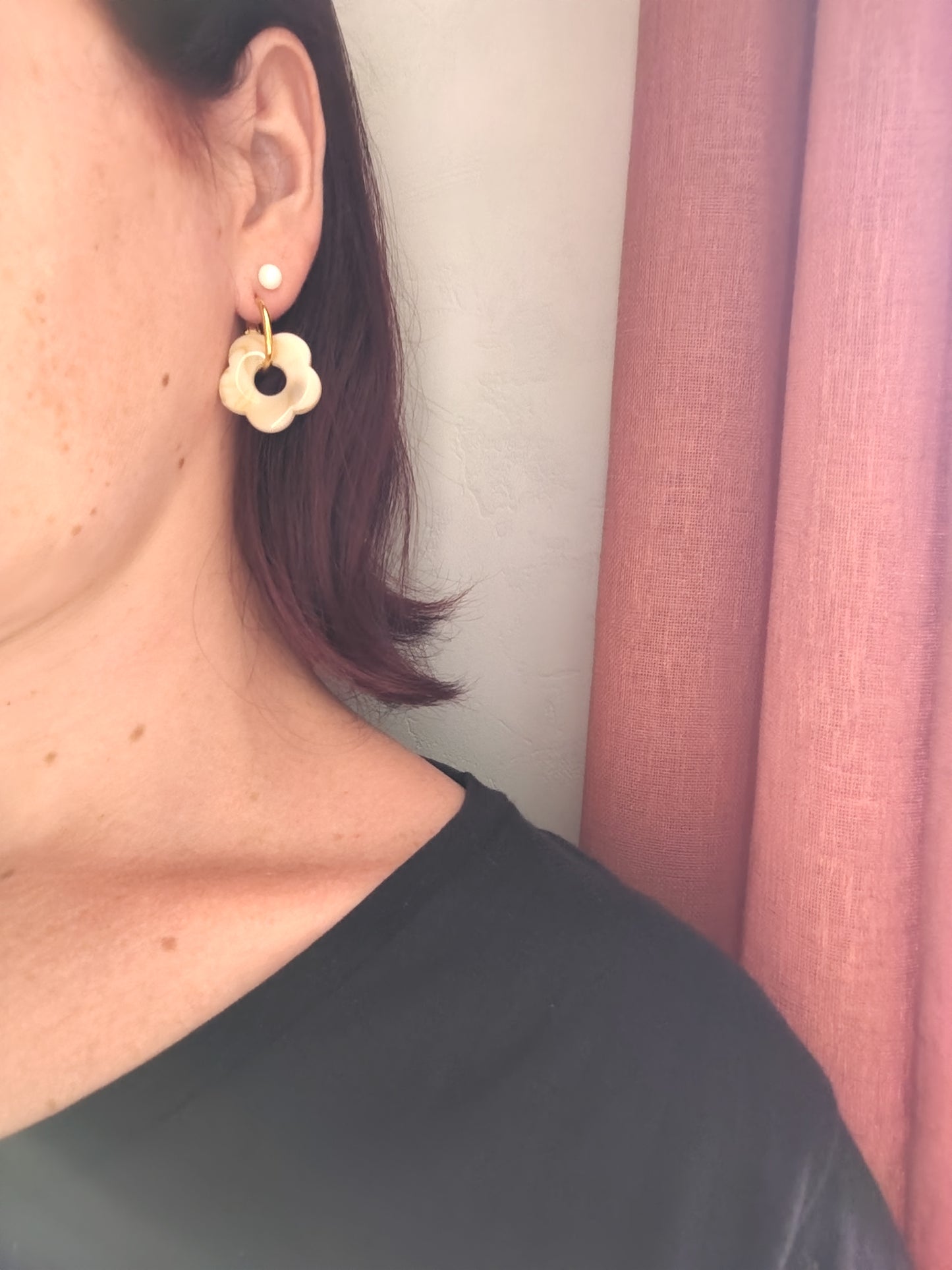 Boucle Résine en Fleur