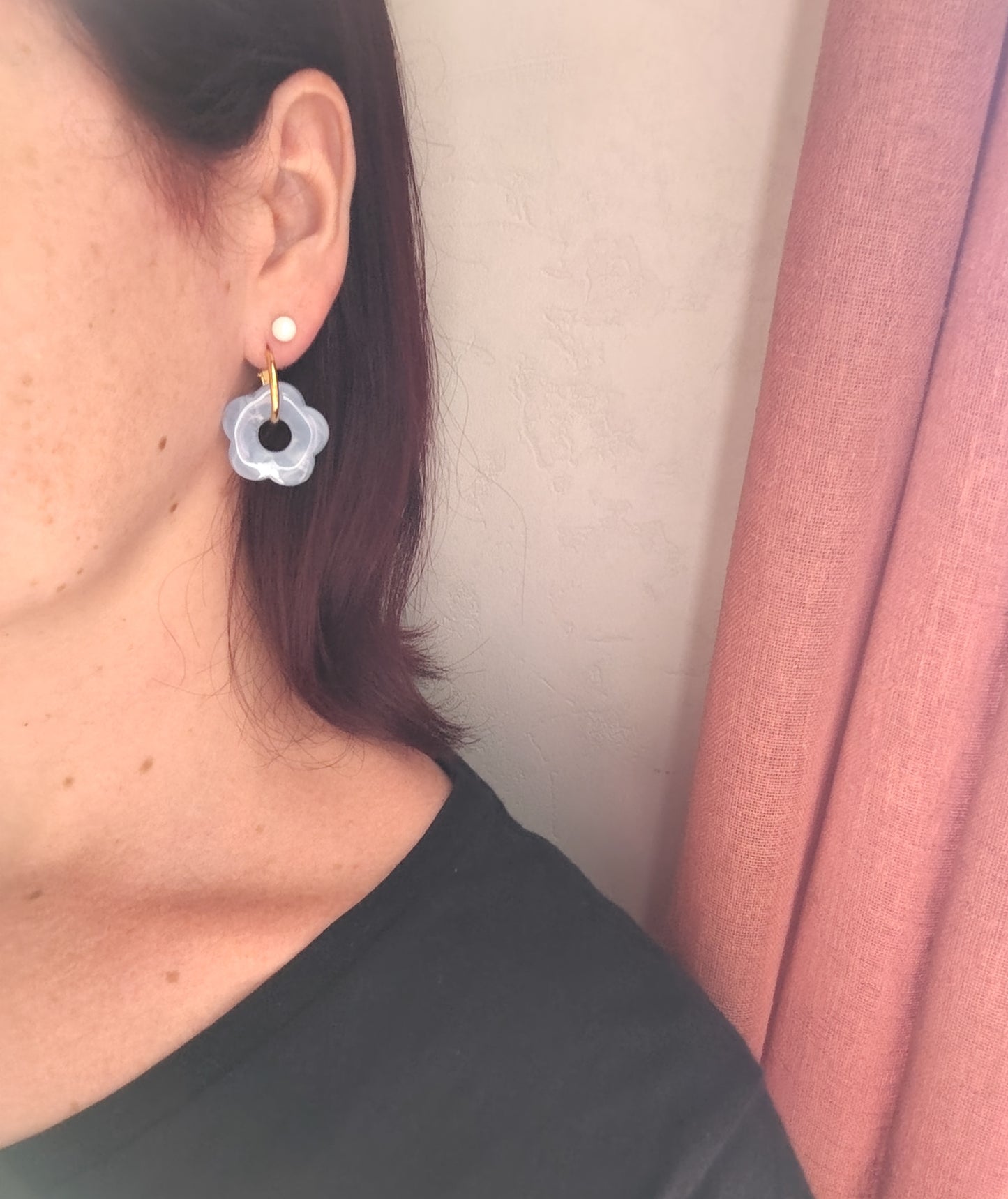 Boucle Résine en Fleur