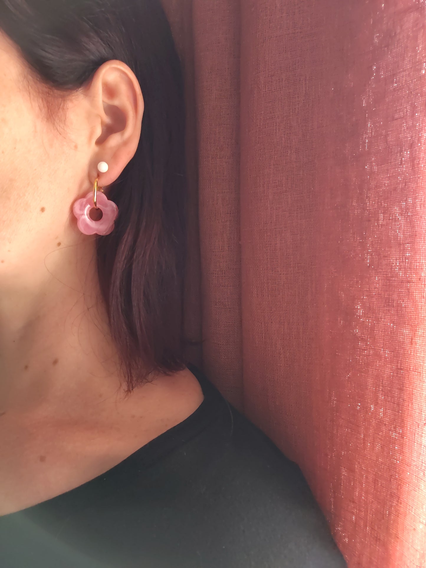 Boucle Résine en Fleur