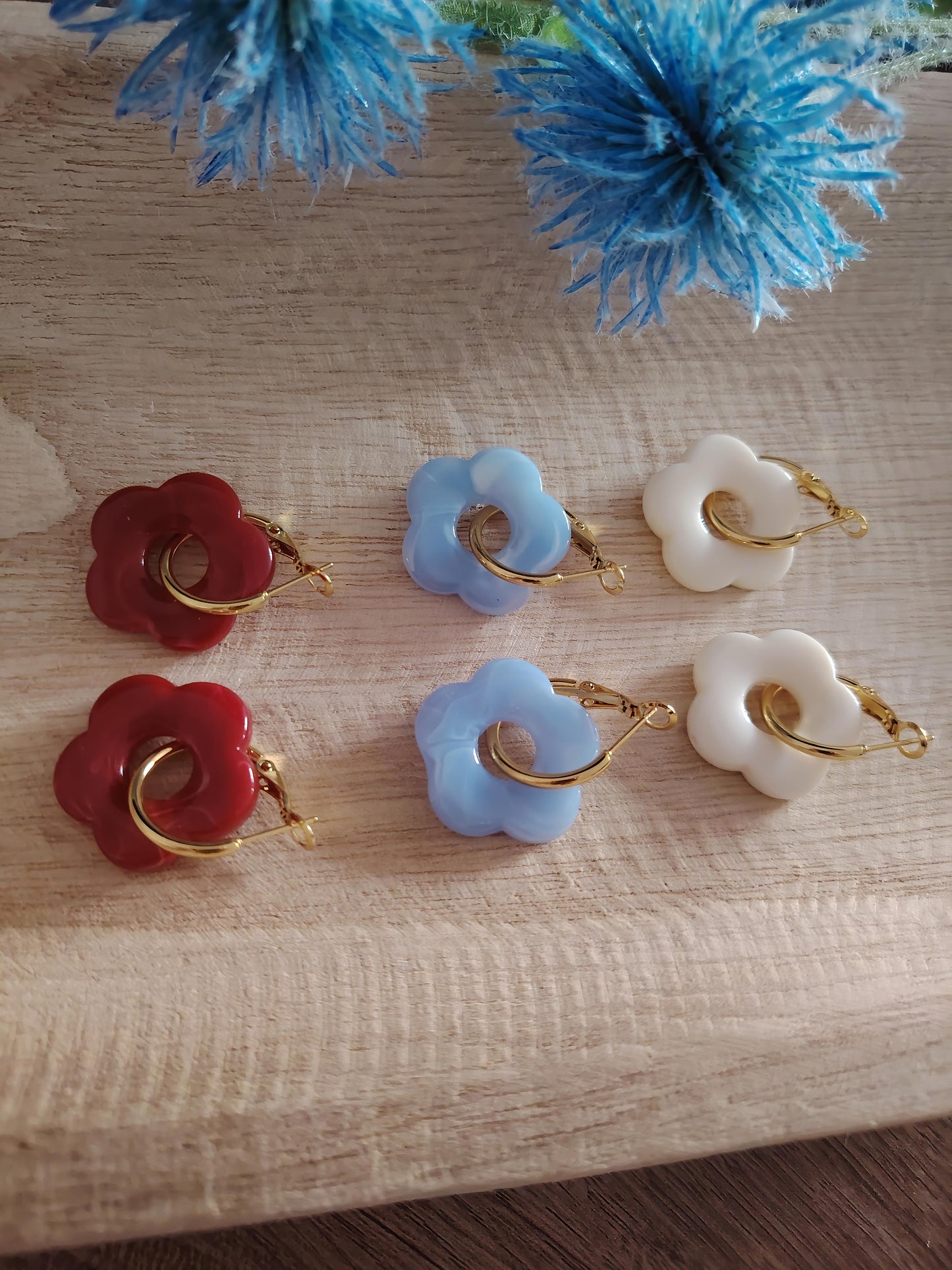 Boucle Résine en Fleur