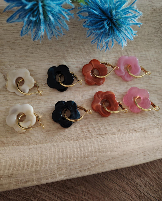 Boucle Résine en Fleur